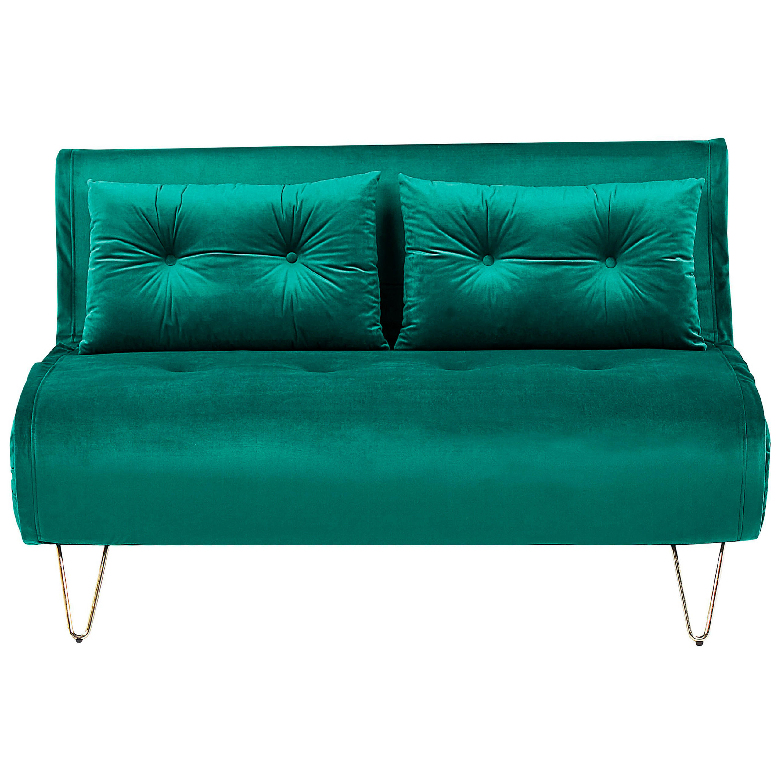 2-SITZER-SCHLAFSOFA Samtstoff Dunkelgrün Vestfold - Dunkelgrün, Textil (130/81/78cm) - Beliani