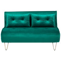 2-SITZER-SCHLAFSOFA Samtstoff Dunkelgrün Vestfold - Dunkelgrün, Textil (130/81/78cm) - Beliani