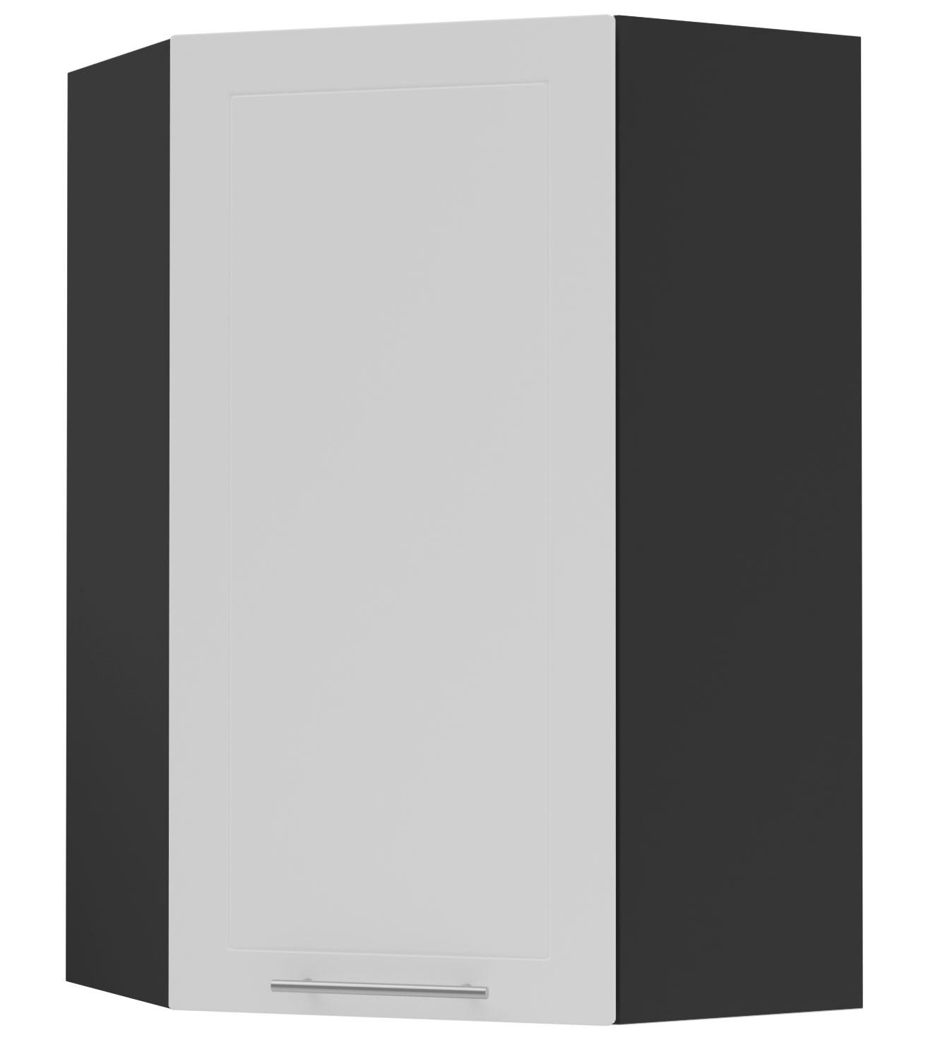 Feldmann-Wohnen Küchenhängeschrank Weiß, Schwarz 60x96x60 cm