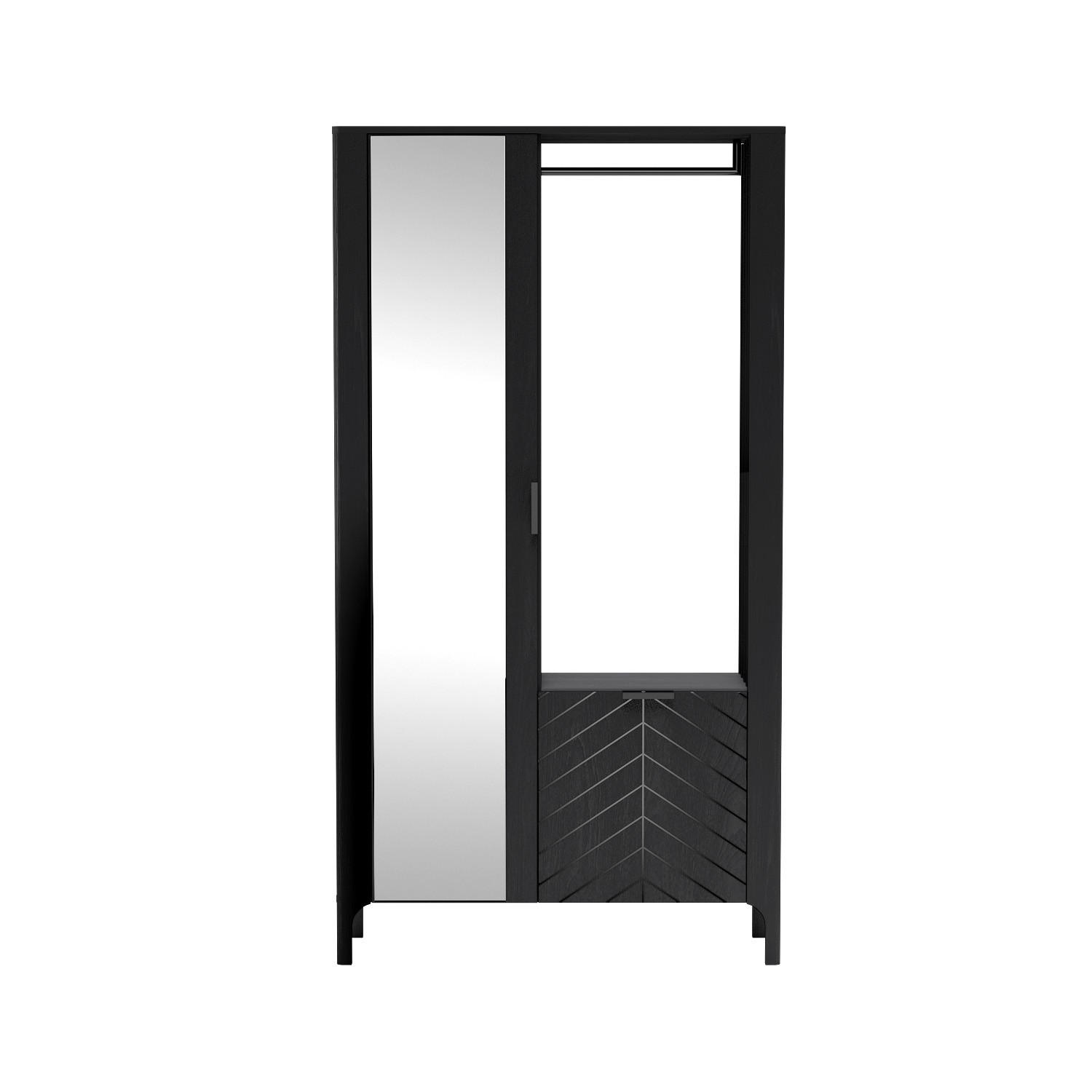 GARDEROBENSCHRANK ALICANTE 105/197/33 Modern Garderobenschrank Schwarz - Schwarz, Holzwerkstoff (105/197/33cm) - MASSENO