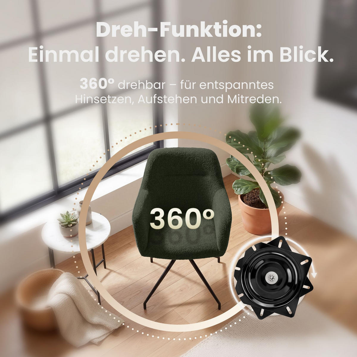 ARMLEHNENSTUHL Stoff Dunkelgrün - Dunkelgrün/Schwarz, Textil/Metall (58/85/60cm) - CLP