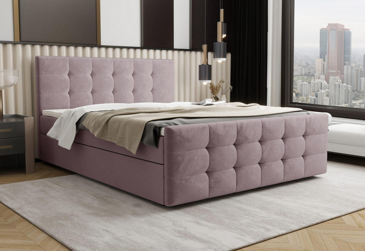 BOXBETT Coria III Rosa 180x200 cm - Rosa, Textil (180/200cm) - B&B Home
