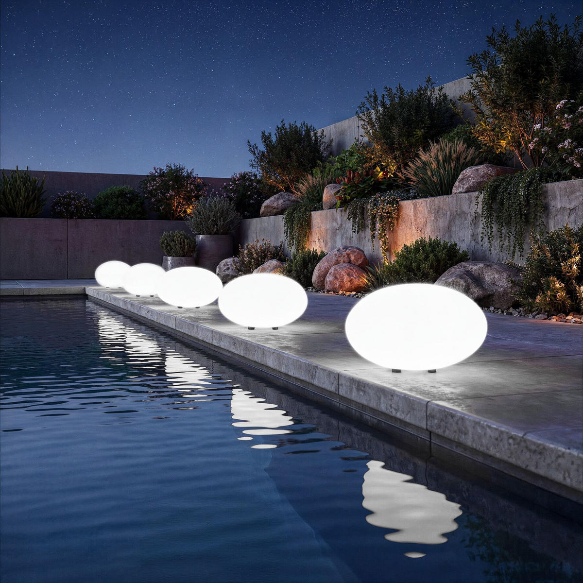 KUGELLEUCHTE Luminous Eye, inklusive Erdspieß, weiß - Weiß, Kunststoff (35/35/21.5cm) - tectake