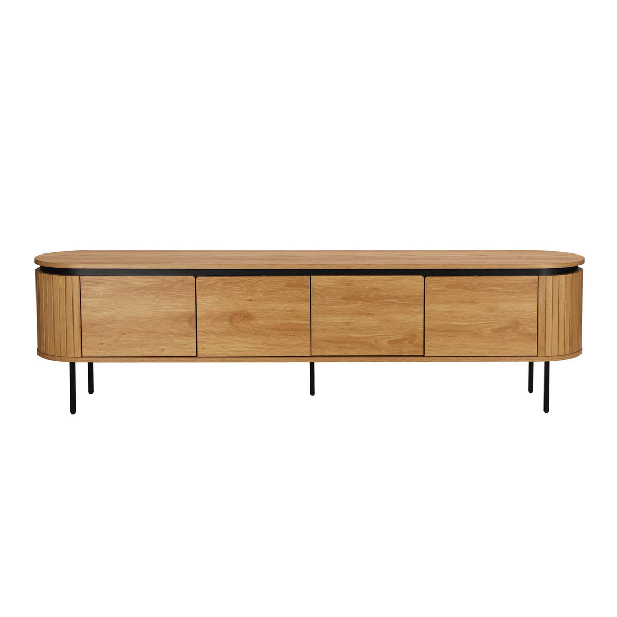 TV-SCHRANK, helles Holzeffekt - Beige, Holz (40/55/200cm) - Oviala