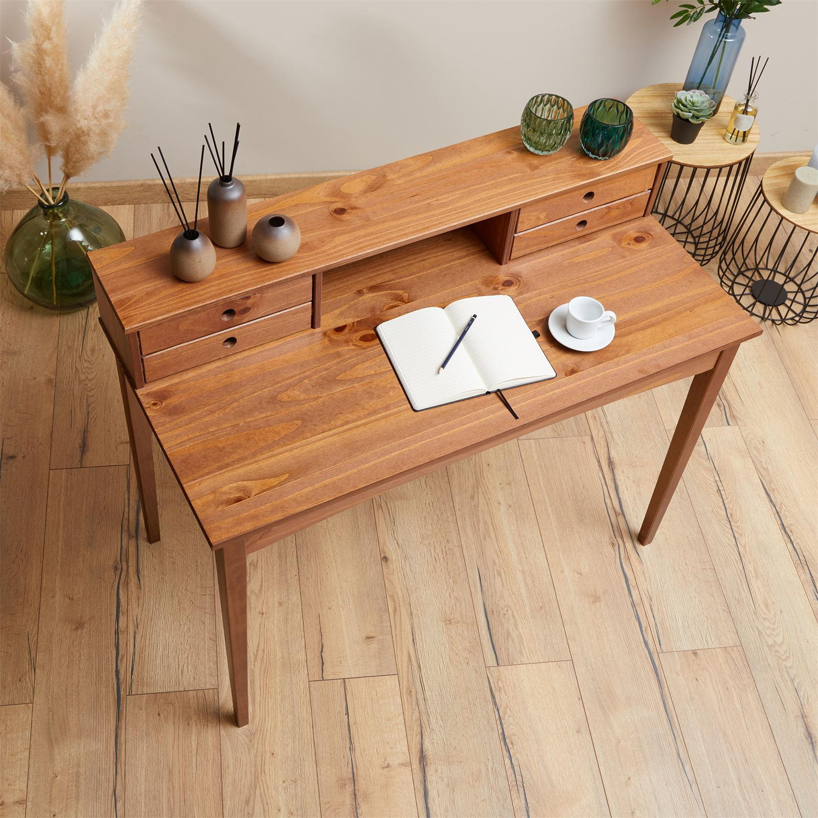 SCHEIBTISCH MILANO Kastanie - Kastanienfarben, Holz (110/54/91cm) - IDIMEX