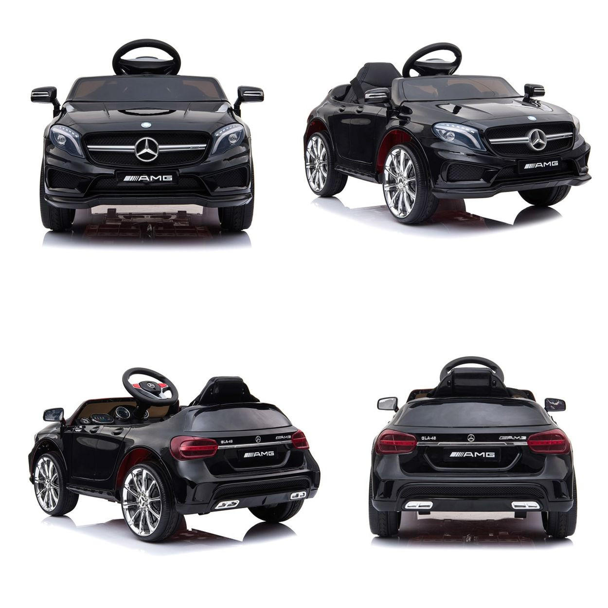 ELEKTROAUTO Mercedes Benz GLA45 schwarz Fernbedienung, EVA-Reifen, MP3 - Schwarz, Kunststoff (101/62/50cm) - Chipolino