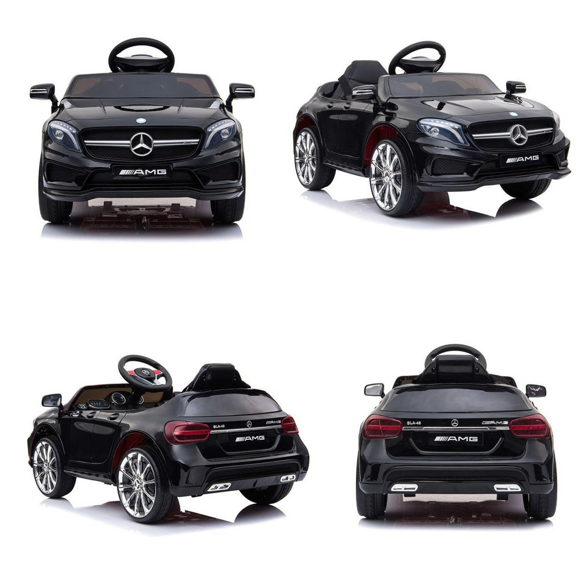 ELEKTROAUTO Mercedes Benz GLA45 schwarz Fernbedienung, EVA-Reifen, MP3 - Schwarz, Kunststoff (101/62/50cm) - Chipolino
