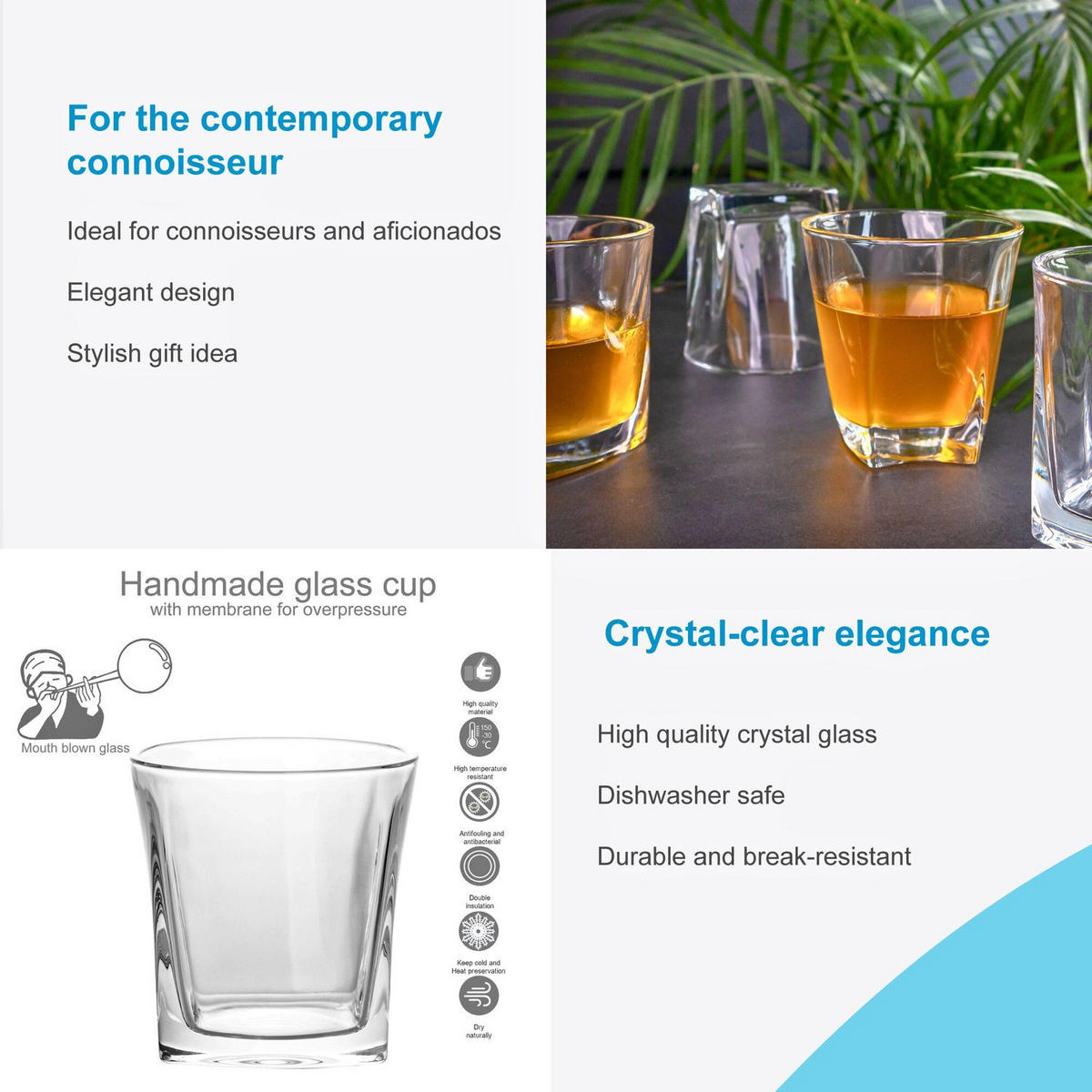 WHISKY GLAS Set (2-tlg.) - Transparent, Glas (0.3L) - Intirilife