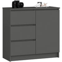 KOMMODE Graphit Grau 77/80/35 - Graphitfarben, Holzwerkstoff (80/77/35cm) - RAUMHIRSCH FURNITURE