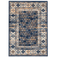 DESIGNER TEPPICH POP-VINTAGE ORIENT BORDÜRE - Blau, Textil (140/200cm) - Pergamon
