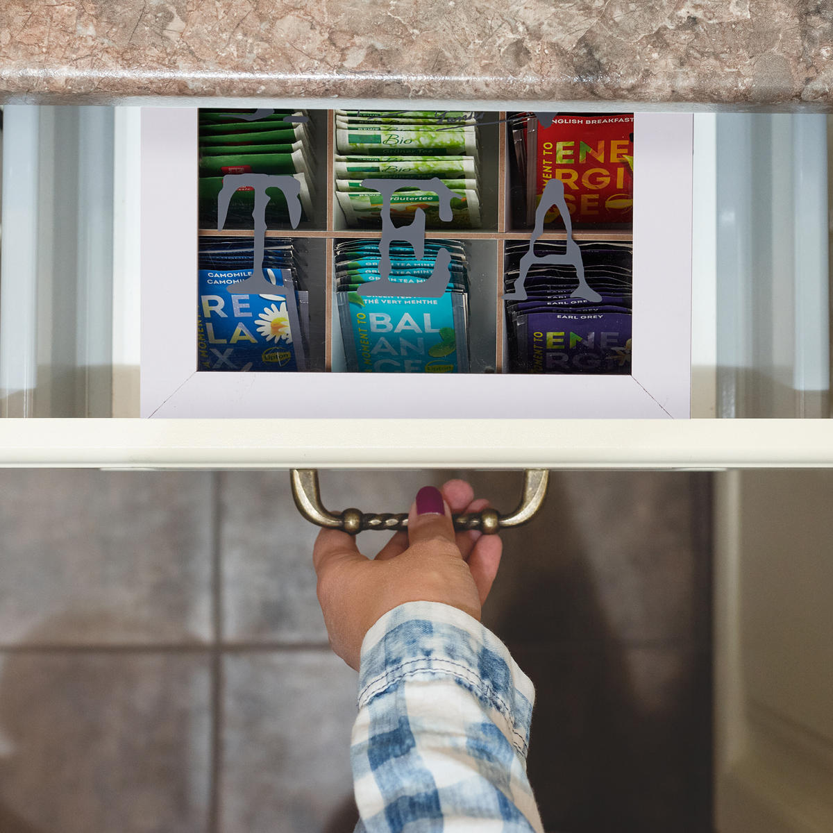 TEEBOX - Weiß, Holzwerkstoff/Kunststoff (25/9/25cm) - Relaxdays