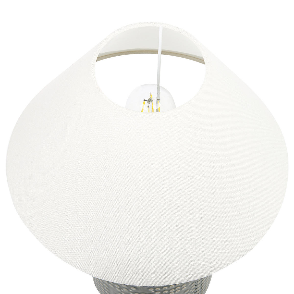 TISCHLAMPE Mussel 34/34/47 cm - Grau, Keramik (34/14/47cm) - Beliani