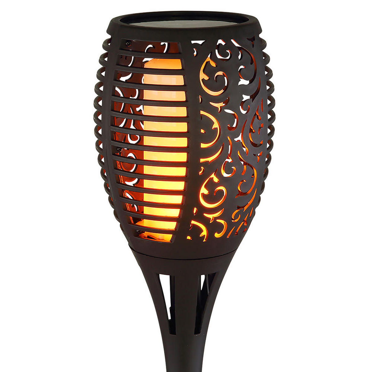 LED AUSSENLEUCHTE Fackel Schwarz - Schwarz, Kunststoff (12/12/97.5cm)