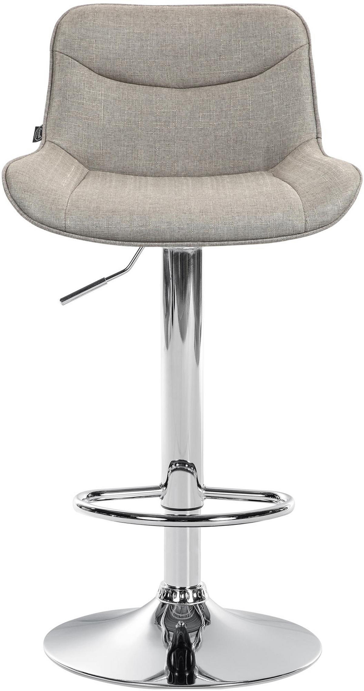 BARHOCKER 2er Set Vulcano Stoff chrom taupe - Taupe/Chromfarben, Textil/Metall (49/106/51cm) - TPFLiving