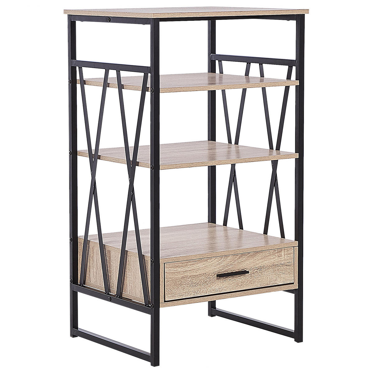 REGAL 3 Fächer Keene - Hellbraun, Holzwerkstoff (56/101/51cm) - Beliani