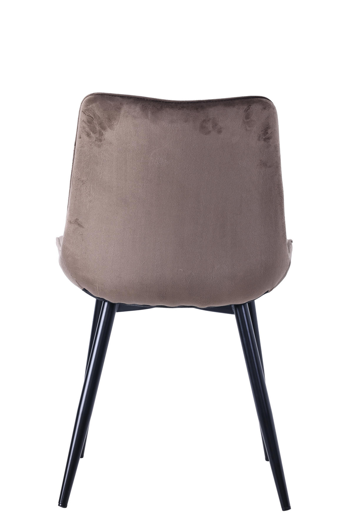 STUHL-SET 4 Stück Samt-YZ1 - Mokka, Textil/Metall (53/88/62.5cm) - HOMAVO