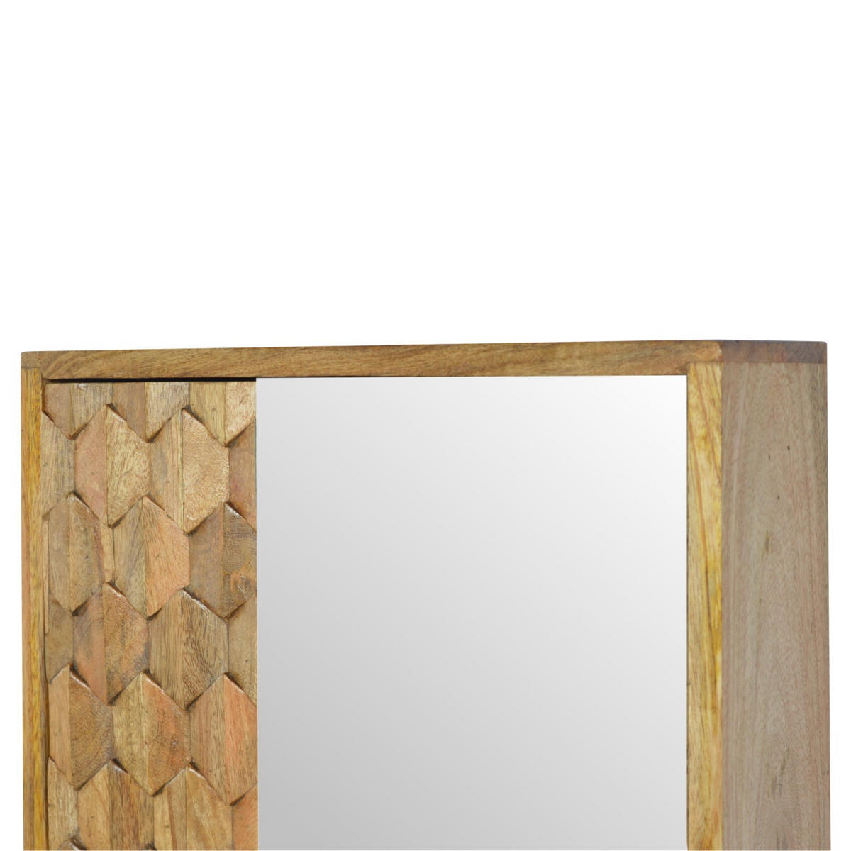 SPIEGELSCHRANK mit Ananas-Schnitzerei - Messingfarben/Braun, Holz/Metall (43/58/12cm) - Artisan Furniture