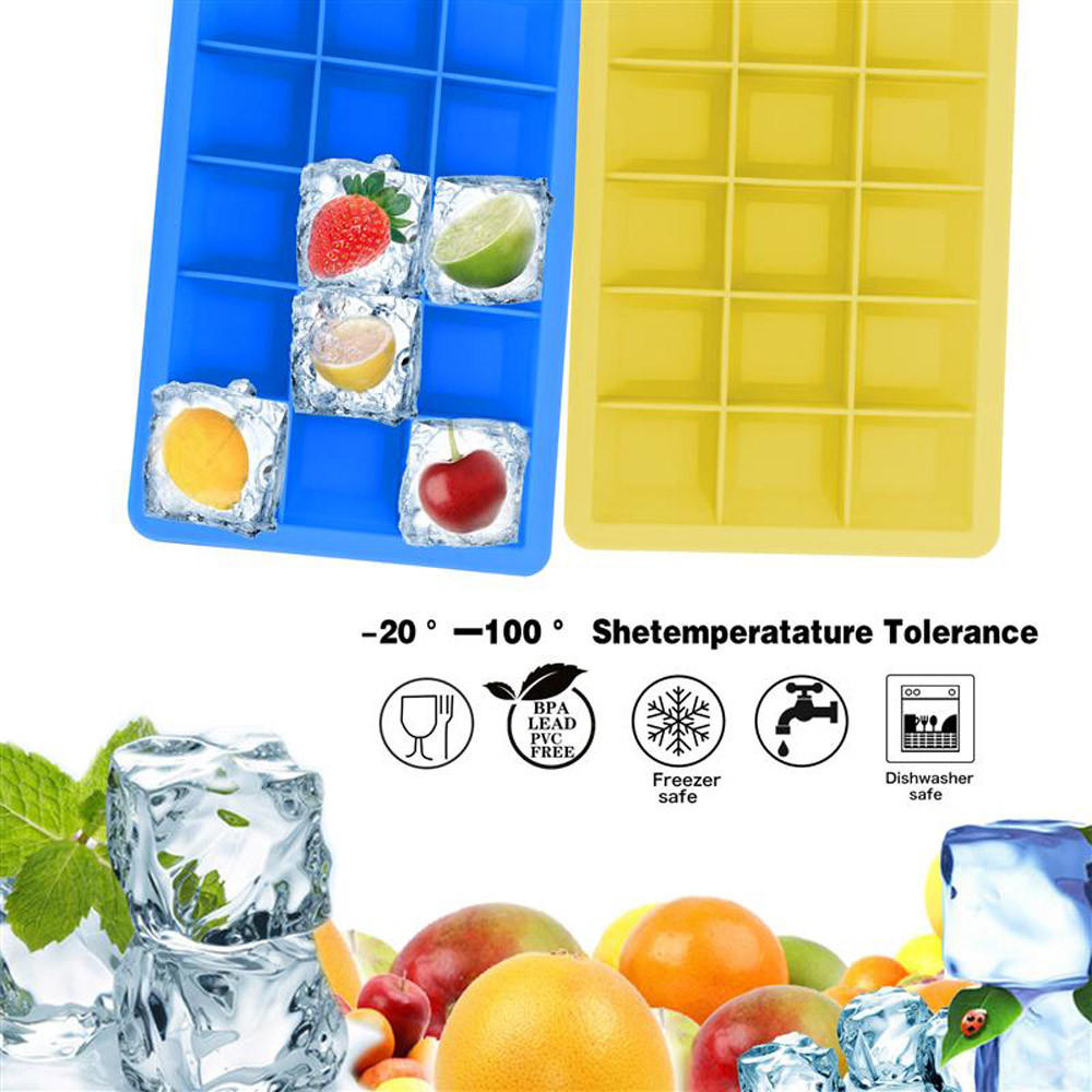 EISWÜRFELFORM 2er Set - Gelb, Kunststoff (13/2.5/18cm) - Intirilife