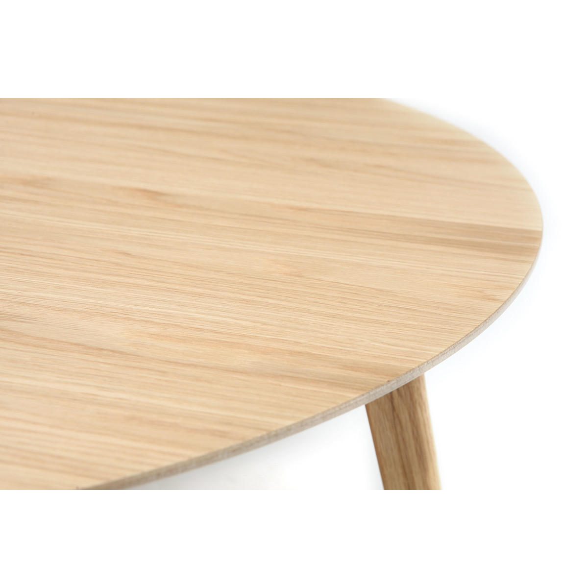 COUCHTISCH rund ORKAD - Eiche Bianco, Holz (90/90/40.5cm) - Miliboo