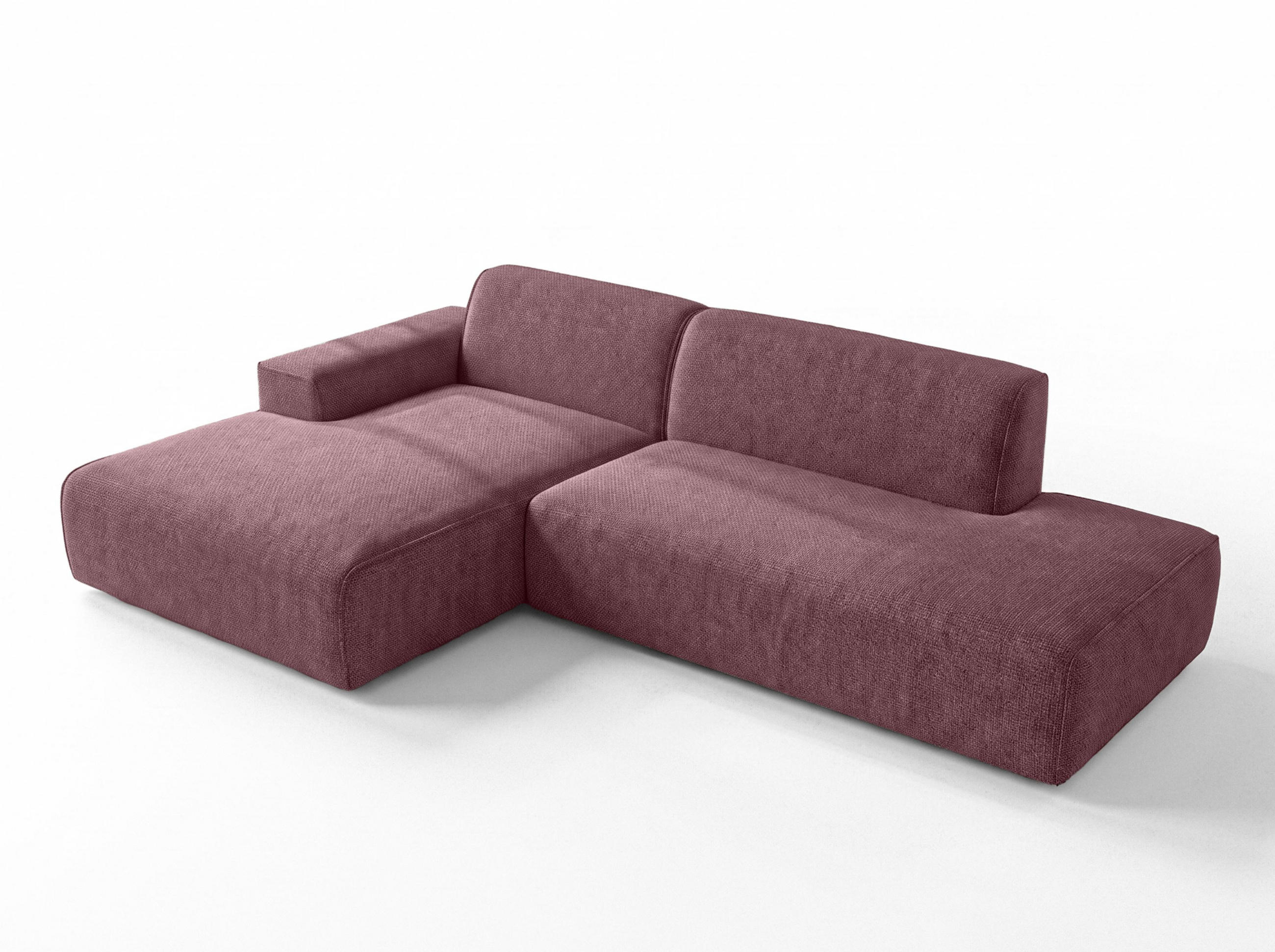 ECKSOFA L Form Didim Duo Rosa 288/162/80 cm – stilvolle kleine Eckcouch Links - Pink/Schwarz, Kunststoff/Textil (288/162cm) - AX Living