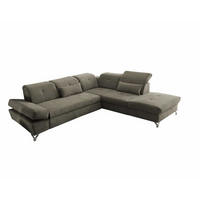 ECKSOFA mit Schlaffunktion und verstellbaren Kopflehnen - Chromfarben/Grau, Textil/Metall (245/275cm) - ed exciting design