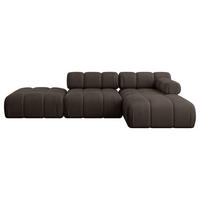 ECKSOFA modulares Sofa Lizur-L1 - 285x160x70 cm Braun Velours - Braun, Holzwerkstoff/Textil (285/160cm) - ALTDECOR