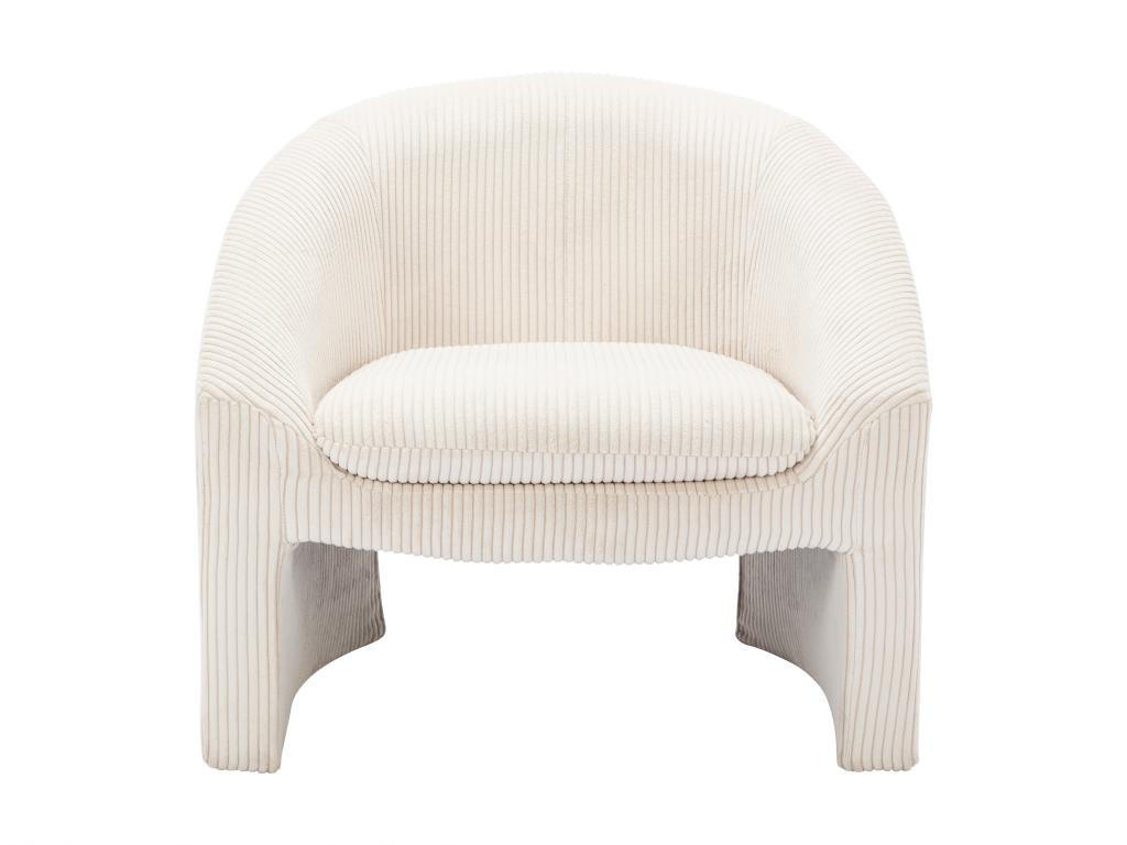 SESSEL - Cord - Cremefarben - OSSANA - Creme, Textil (74/74/83cm) - Vente-Unique