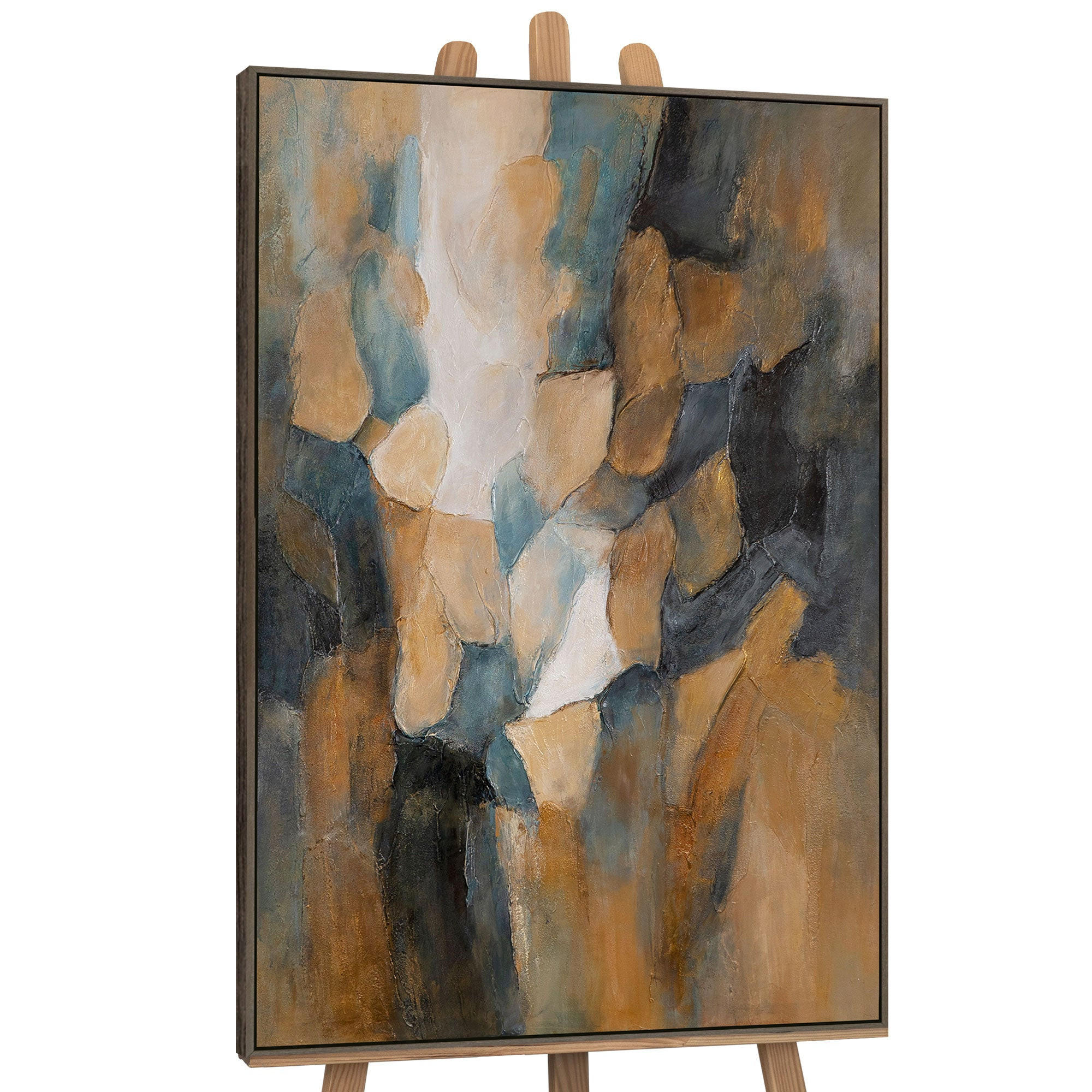 GEMÄLDE Palette des Abends Schattenfugenrahmen Grau 120x80 cm - Grau, Holz (120/80cm) - YS-art gallery