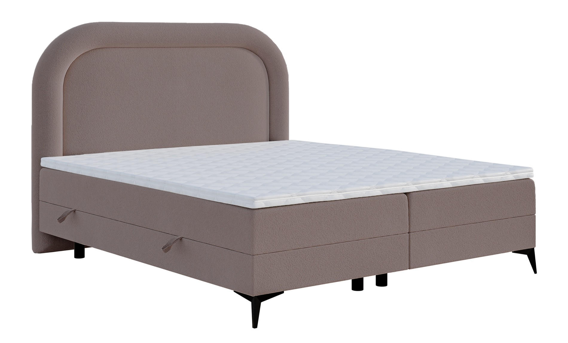 BOXBETT Loreo Hellbraun Chenille 180x200 cm - Hellbraun/Schwarz, Kunststoff/Textil (180/200cm) - Selsey