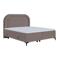 BOXBETT Loreo Hellbraun Chenille 160x200 cm - Hellbraun/Schwarz, Holz/Textil (160/200cm) - Selsey