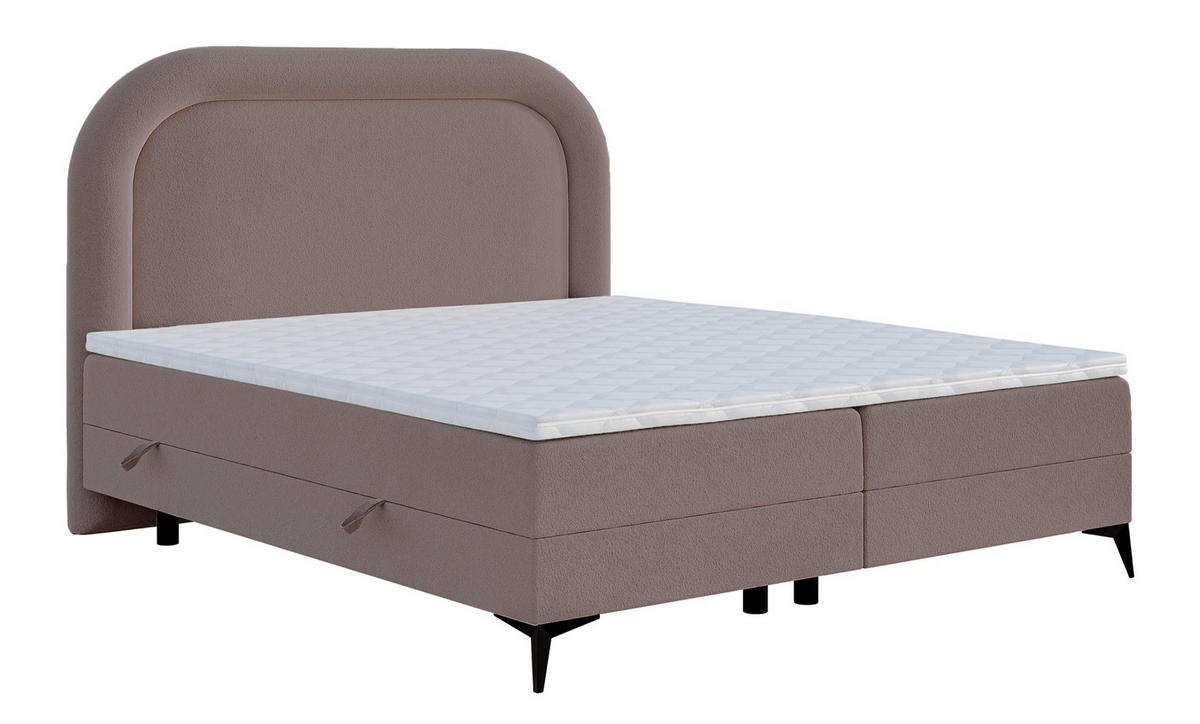 BOXBETT Loreo Hellbraun Chenille 160x200 cm - Hellbraun/Schwarz, Holz/Textil (160/200cm) - Selsey