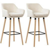 BARHOCKER 2er Set Mirid Stoff Beige - Beige, Textil (51/101/50cm) - DELUKE