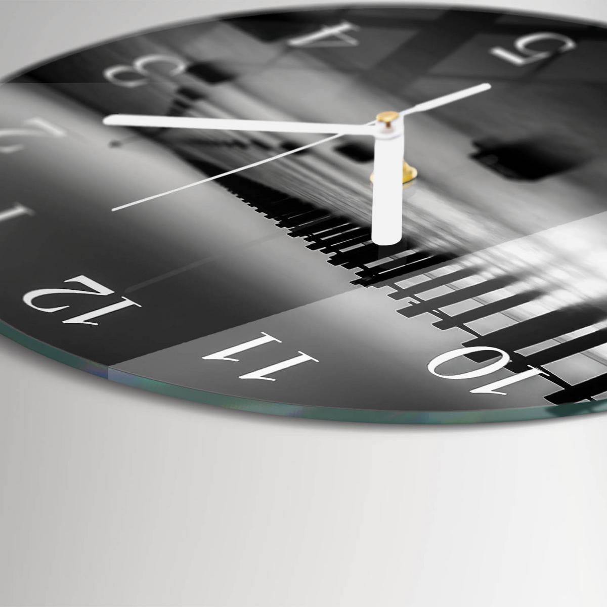WANDUHR fi30 cm - Meer - Schwarz, Glas (30/30/0.4cm) - TULUP