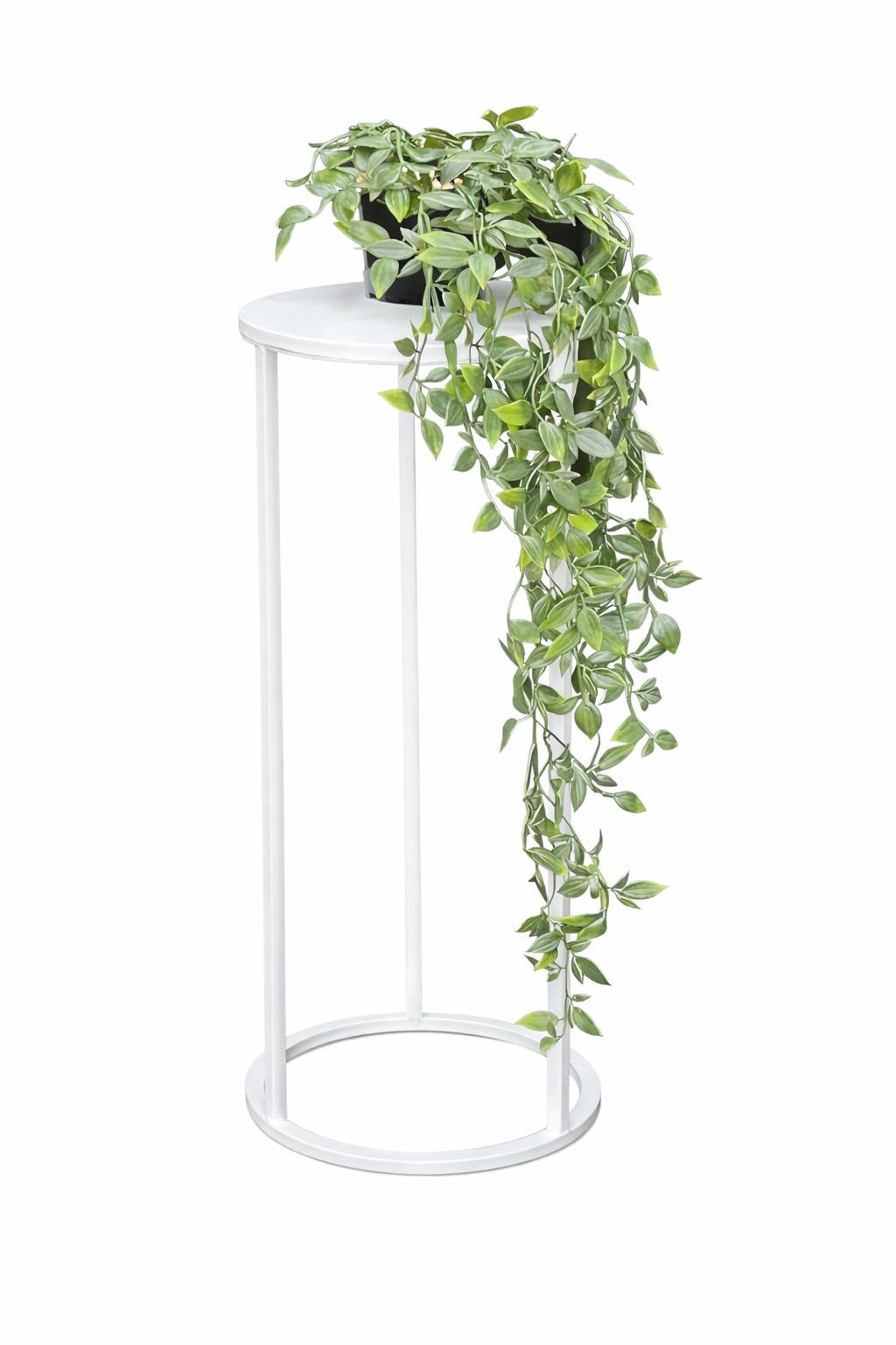 DANDIBO Blumenhocker Metall Weiß Rund 50 cm Blumenständer Beistelltisch 96483 S Blumensäule Modern Pflanzenständer Pflanzenhocker - Weiß, Metall (20/50/20cm) - DanDiBo