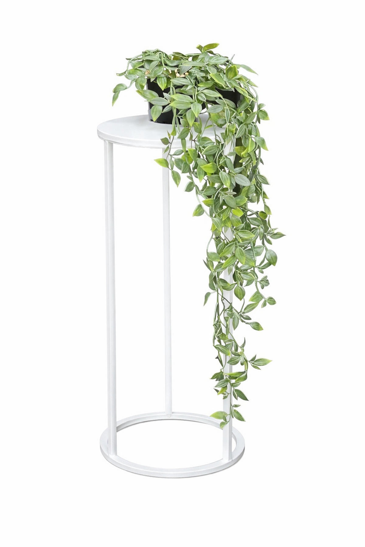 DANDIBO Blumenhocker Metall Weiß Rund 50 cm Blumenständer Beistelltisch 96483 S Blumensäule Modern Pflanzenständer Pflanzenhocker - Weiß, Metall (20/50/20cm) - DanDiBo