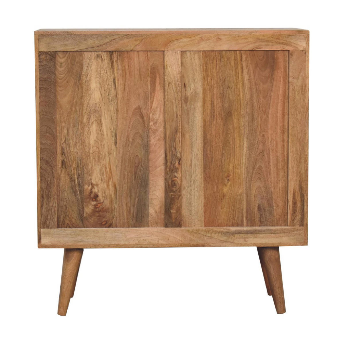 SCHRANK Edessa Knocheneinlage, 2 Türen und 2 Regale, Mehrfarbig - Hellbraun/Messingfarben, Mangoholz/Holz (75/80/35cm) - Artisan Furniture