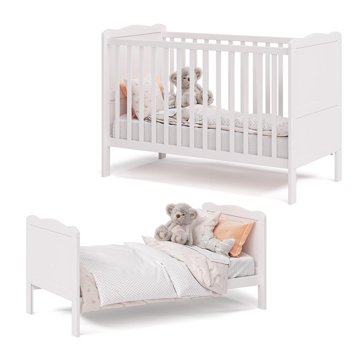 BABYBETT Tobi Weiß 60x120 cm - Weiß, Holz (60/120cm) - VitaliSpa