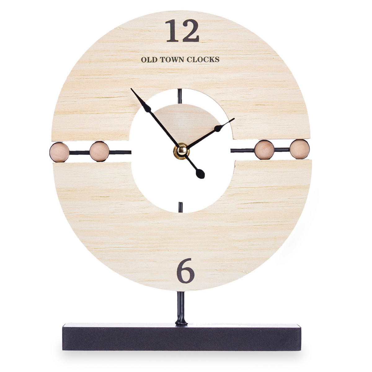 STEHENDE UHR Minimalistisch 20,5/26,5/7 cm - Braun, Holzwerkstoff (26.5/26.5/20.5cm) - Giftdecor
