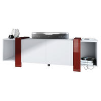 LOWBOARD Ida Blenden in Bordeaux Hochglanz - Bordeaux, Holzwerkstoff (149/45.5/34cm) - Vladon