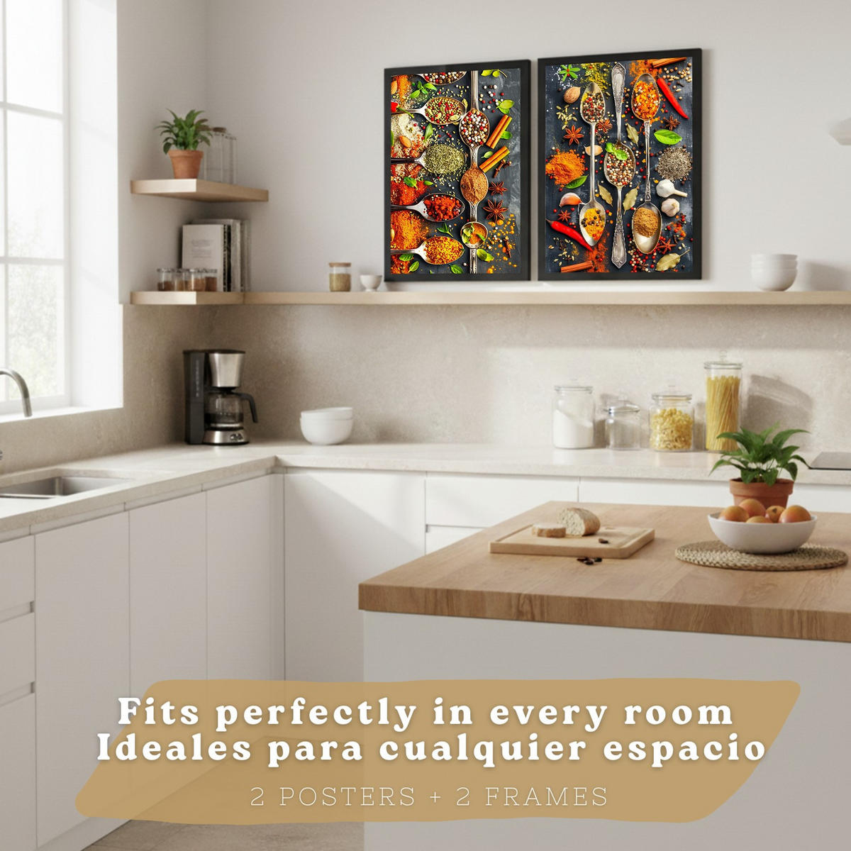 PLAKAT Sada 2 Lžíce A4 Černý rám - černá, papír (29.7/1/21cm) - Nacnic