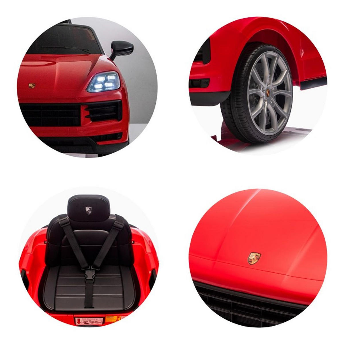 ELEKTROAUTO Porsche Cayenne rot Vierradfederung Fernbedienung Gurt - Rot, Kunststoff (103/63/54cm) - Chipolino