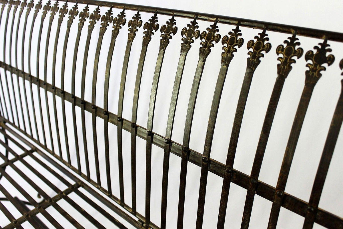 GARTENBANK 3-Sitzer Metall Braun antik 153/60/87 cm - Braun, Metall (153/87/60cm) - DanDiBo