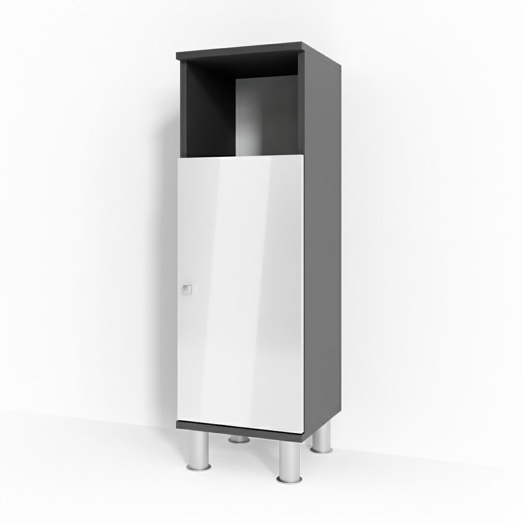 MIDISCHRANK Fynn Anthrazit 30 x 95 cm - Anthrazit/Weiß, Holzwerkstoff (30/95/30cm) - Vicco