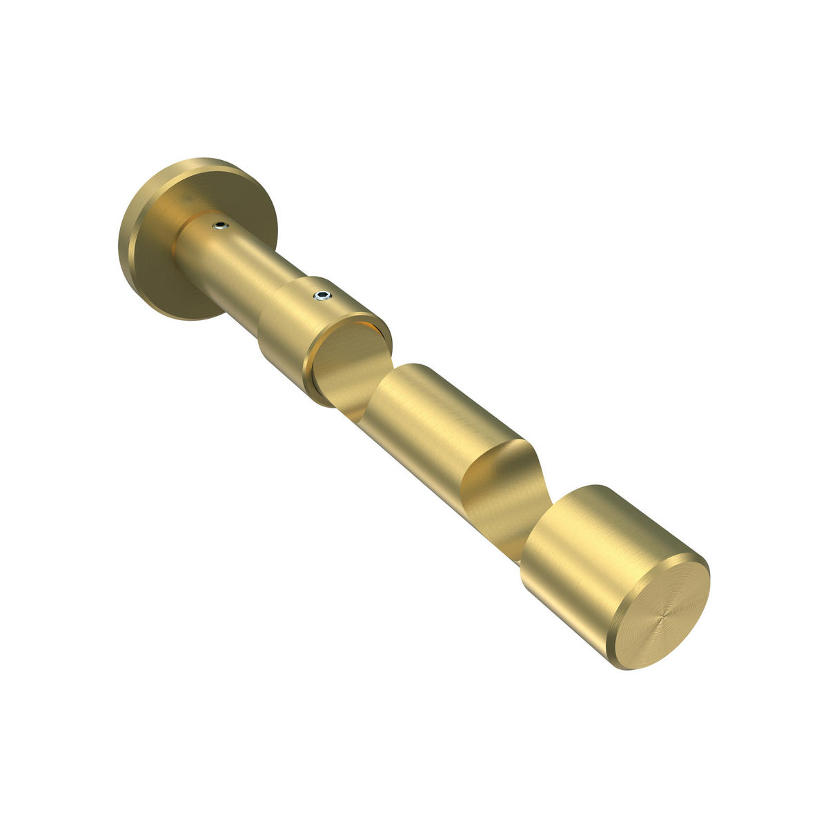 TRÄGER FÜR GARDINENSTANGEN 20 mm Ø, Prestige 2-läufig, Messing-Optik - Messingfarben, Metall (16.2/4/4cm) - INTERDECO
