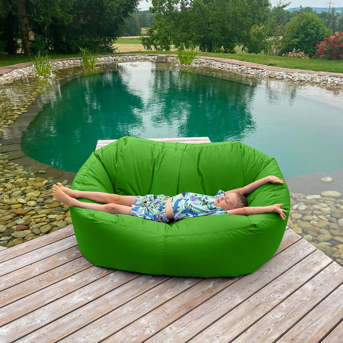SITZSACK SOFA Lounge grün für Indoor und Outdoor - Grün, Textil (1600/60/1000cm) - Bruni