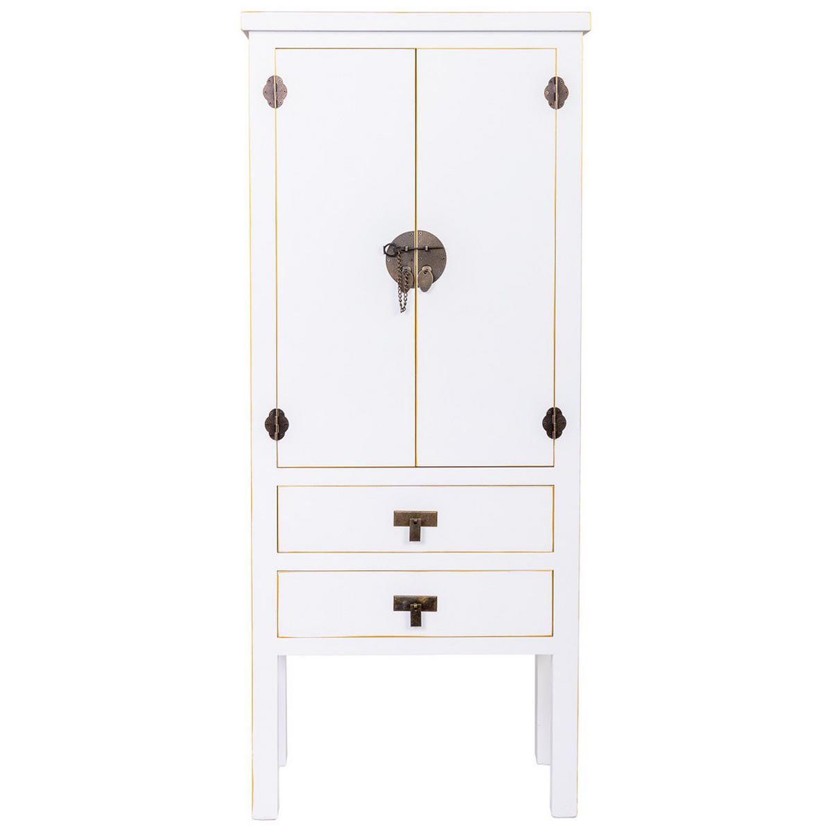 SCHRANK aus Holz 60x30x142 cm - Weiß, Holz (60/142/30cm) - Wanderlust