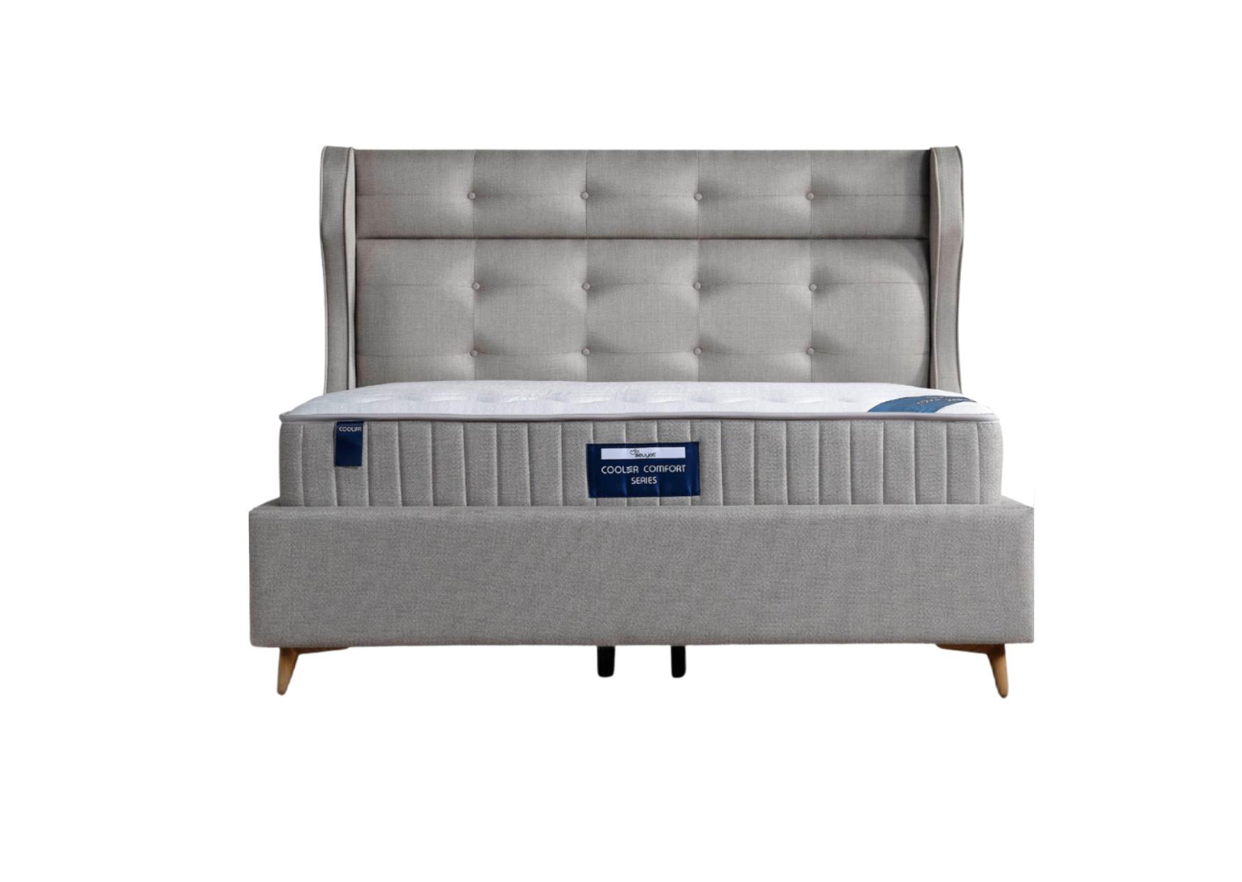 POLSTERBETT-SET Cooler 180x200 Grau - Bett inkl. Matratze - Grau, Metall (180/200cm) - Villa Möbel