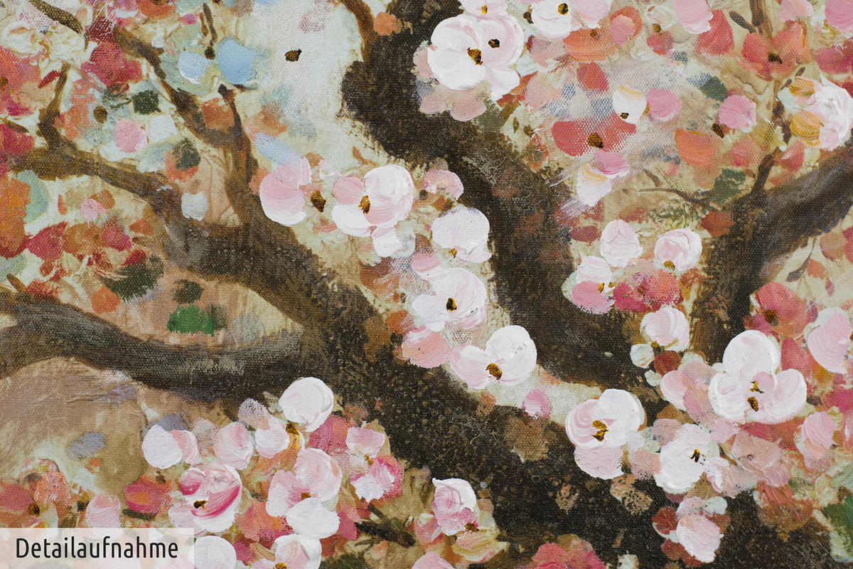 ACRYLBILD HANDGEMALT 80/80 cm - Pink/Braun, Holz/Textil (80/80cm) - KUNSTLOFT
