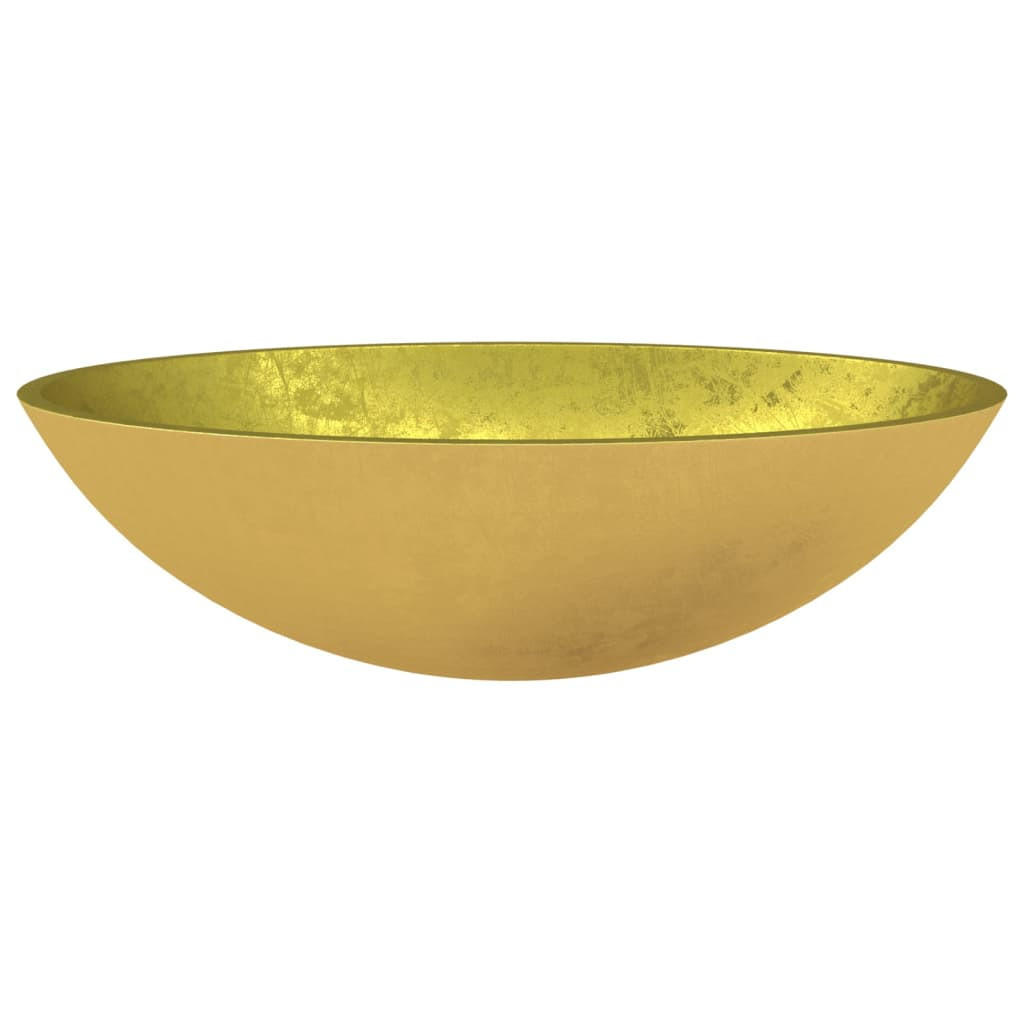 Thumbnail - Nettlife Waschbecken, Gold, Glas, 50x14x37 cm, Badezimmer, Waschbecken & Armaturen, Waschbecken