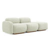 3-SITZER SOFA Rechts Chenille Stoff Weiß - Weiß/Braun, Holz/Textil (258/73/95cm) - Makamii